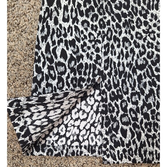 Desigual Womens Dress Mini Short Black White Jersey Stretch Leopard Size Large - Picture 5 of 8